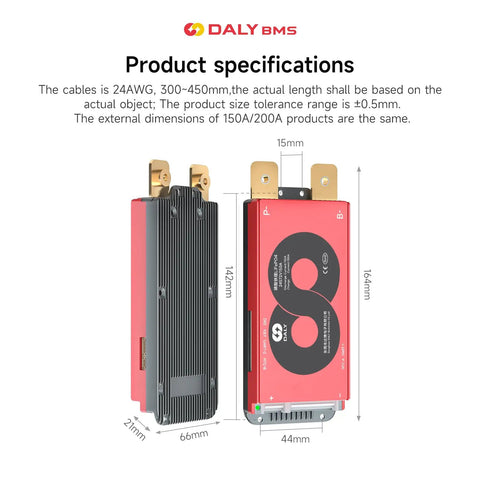 Pro Grade Heavy Duty Smart Battery Management System With Bluetooth Sync For Li Ion Power Packs 20S 72V 150A product specifications image.