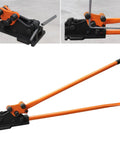 Loschen Manual Rebar Cutter And Bender For Construction Site Use Removable Steel Shears Heavy Duty Iron Bending Machine shows orange handle and steel jaws.