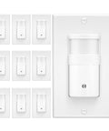 10 Pack 3 Way Motion Sensor Light Switches With Neutral Wire Required For In Wall Indoor Use, White Occupancy Sensor With Wall Plate