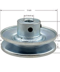 Half Inch Bore Three Inch Outer Diameter Single Groove V Belt Pulley For A 4L 3L Belts Beefy Carbon Steel Motor Pulley Zinc Plated