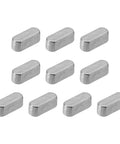 Round Ended Feather Key Set Of 10 Stainless Steel Shaft Key Stock 3 X 3 X 8 mm Parallel Drive Key arranged on white