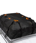 Road Trip Ready Roof Cargo Bag Heavy Duty 600D Water Resistant Gear Carrier For SUVs And Family Trips on rooftop rack