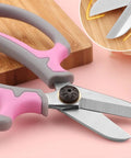 Pink Flower Shears For Easy Pruning And Plant Care No Fuss Garden Tool With Safety Handle Lightweight Trimming Scissors For Gardening And Home Maintenance Boss Level Cut For Flowers And Branches, stainless steel blades on pink and gray handle