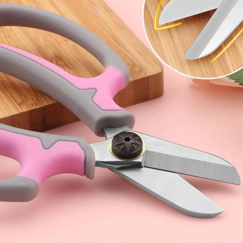 Pink Flower Shears For Easy Pruning And Plant Care No Fuss Garden Tool With Safety Handle Lightweight Trimming Scissors For Gardening And Home Maintenance Boss Level Cut For Flowers And Branches, stainless steel blades on pink and gray handle