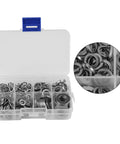 200 Piece Stainless Steel Flat And Spring Washer Set With Box For M5 M6 M8 M10 Heavy Duty Lock Washers