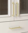 Brushed Gold Cabinet Pulls 10 Pack, 5 Inch Hole Center Drawer Handles, Zinc Alloy Hardware for kitchen cabinets and dresser