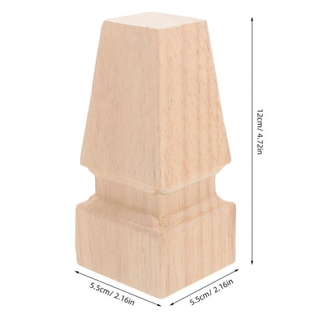 Solid Wood Furniture Legs 4 Piece Set Carved Square Replacement Feet Sturdy Support for Tables Cabinets Sofas and Desks