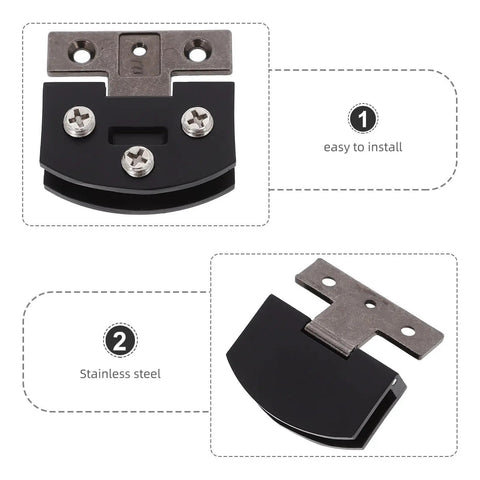 Heavy Duty Glass Door Hinges for Tempered Glass Cabinets No Drilling Required Stainless Steel Clamp Hinges With Smooth Operation Built To Last For Wine Cabinets Showcases And Display Cabinets Easy Install, black stainless steel hinge