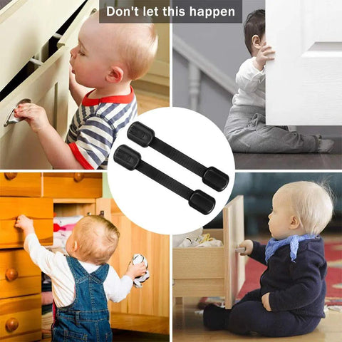 8 Pack Adjustable Strap Child Safety Cabinet Locks For Cupboards Drawers Closets Toilets Ovens And Fridges No Trapped Fingers Easy Install Kid Safe With Free 9 Extra Adhesive Pads