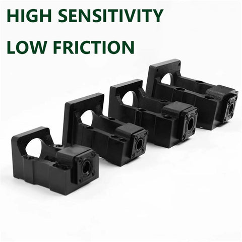Rock Solid Bk12 Bk15 Bk20 Ball Screw Support Bracket for C5 C7 SFU Threaded Shaft CNC with black finish and low friction design.