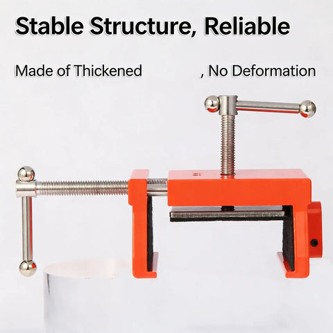 Heavy Duty Hole Punching Fixture Clamping Jig For Cabinet Assembly And Custom Furniture view of the orange clamping jig with thickened structure.