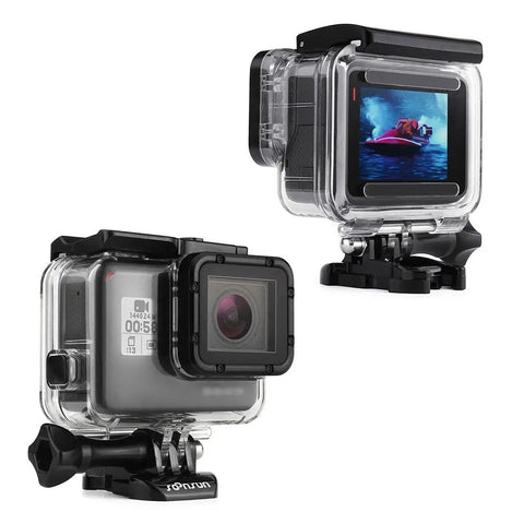 Waterproof GoPro Case for Hero 7 Black, Hero 6 Black, Hero 5 Black, and Hero (2018) Underwater Housing 147ft 45m front view