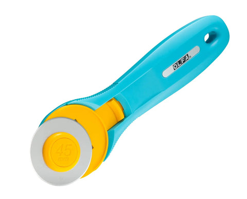45mm Quick Change Rotary Cutter With Blade Cover For Crafts, Sewing And Quilting, Ultra Sharp Tungsten Blade, RB45-1 Replacement Blade Aqua