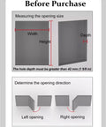 Measuring opening size and determining direction for Pro Heavy Duty Drywall Access Door Built Like A Tank aluminum frame.