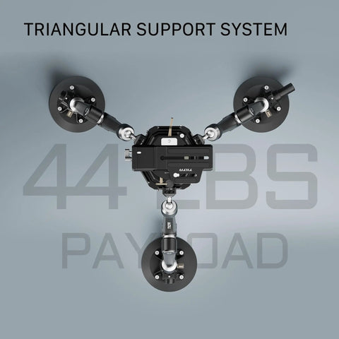 Hydra Articulating Car Mounting System for Inside and Outside Shots with triangular support system and 44 lbs payload