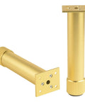 Switch Up Your Setup With These Durable Adjustable Furniture Legs Crafted From Heavy Aluminum Alloy Featuring Quick Height Tweaks On Twist Base Ideal For Beds Couches Cabinets And Shelves Comes In Sweet Gold - Gold furniture legs with ribbed twist base.