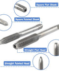 Tap Wrench Tool Set With Adjustable T Handle And Metric Plug Taps M3 M4 M5 M6 M8 For Metal Aluminum Plastic Wood Mesee 6 Piece Tap Holder Kit With 1 Wrench And 5 High Strength Taps showing metric tap heads with square and straight shank details.