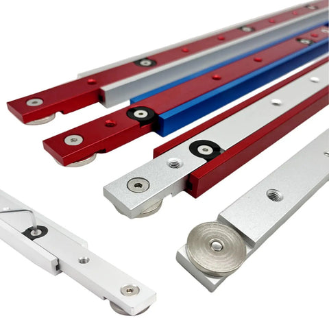 Rugged 300mm Miter Bar and 400mm T Track Set for Table Saw with predrilled holes, aluminum construction, smooth glide sled rail system