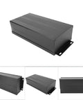 Rugged Split Aluminum Enclosure Project Box With A Slick Brushed Cap, Zero Sweat Cooling Case for DIY circuit boards in sand black.