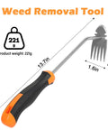 Heavy Duty Five Tooth Weeding Tool for Vegetables and Backyard Gardens, Durable All Steel Garden Weeder with Rubber Grip