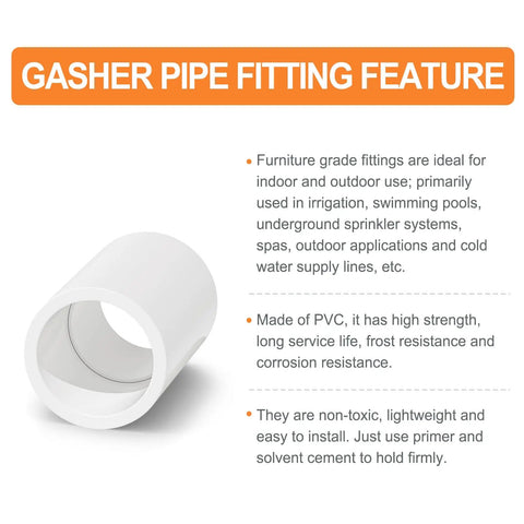 One Half Inch PVC Coupling For Home Or Industrial Use Built For DIY Projects Furniture Grade Pipe Socket Fittings PVC Pipe Connector
