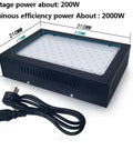 Heavy Duty 2000W LED UV Curing Lamp with 365Nm 395Nm 405Nm wavelengths, black body with dimensions and power cable.