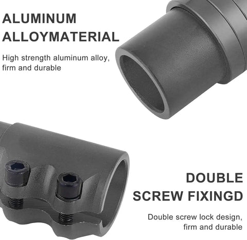 Adjustable 1-1/8 Inch Aluminum Bike Stem Riser Extender with aluminum alloy material and double screw fixing detail
