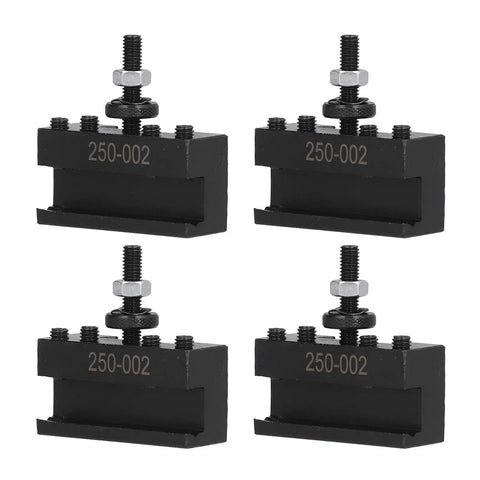 4 Pcs Tool Post Holder Set for Lathe Machining Turning Facing Boring Piston Wedge High Speed Steel CNC Fixture Components Heavy Duty Lathe Accessory for Pro Grade Metalworking and Industrial Use, 250-002