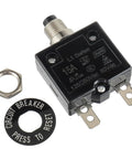 Solid As A Rock Single Pole 15 Amp Push Button Circuit Breaker With No Hassle Reset Thermal Overload Protector for 125V 250V AC