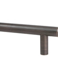 Oil Rubbed Bronze Cabinet Drawer Pulls 25 Pack Contemporary Euro Style Solid Metal Handle close-up showing bronze finish