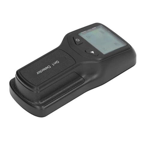 Thonlai 5 in 1 Stud Finder Multifunctional Wall Scanner for Wood and Metal Detection with LCD Display and Sensitive Sensor Suitable for All Wall Types (Black) in side view.