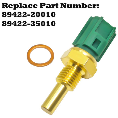 Toyota Engine Coolant Temperature Sensor 89422-20010 89422-35010 With Connector Pigtail Harness Go-To Replacement For Toyota 4Runner Tacoma Camry Tundra Lexus ES350 ES330 GX460 GS350 RX300 And More, brass sensor with O-ring