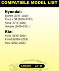 Compatible model list for Beefed Up Engine Air Filter Replacement Fits Hyundai Elantra 2017 to 2020 and Kia Forte 2019 to 2024