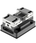 Heavy Duty Self Centering Pneumatic Vise With Aluminum Soft Jaw, Rotary Vice For Pipe Clamping And Sanding, rugged fixture with 100mm jaws.