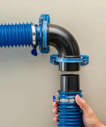 Ready Mount Two And A Half Inch 90 Degree Elbow Dust Collection Connector For Two Hoses Durable ABS Construction Easy To Install