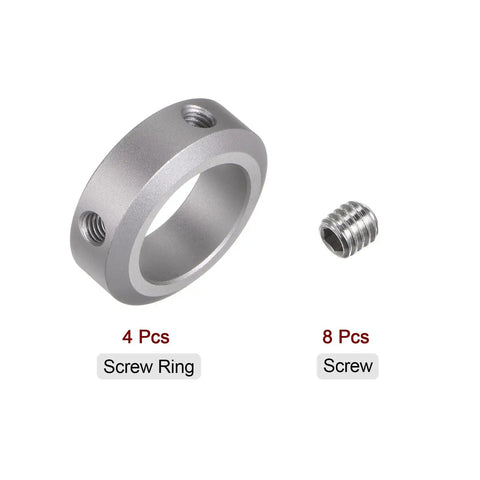 4 Pack Shaft Collars 25mm Bore Aluminum Alloy With Set Screws 38mm Outer Diameter 12mm Width For Wheelbarrow Axles Gearbox Assemblies CNC Machines Industrial Applications Anodized Finish, collar and set screw