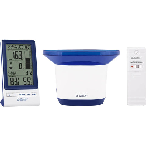 All-In-One Wireless Rain Gauge Weather Station With Indoor Outdoor Temperature And Humidity, Rainfall Tracking And History Readings
