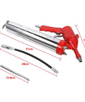 Pistol Grip Grease Gun With 11 Inch Flex Hose One Hand Operation 2400 6000 PSI 14 oz Air Operated Grease Coupler Tool