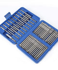 Top Tier 50 Pc Screwdriver Bits Set Made Of High Carbon Steel For Power Tools And Home DIY Projects. case open with 50 high carbon steel screwdriver bits
