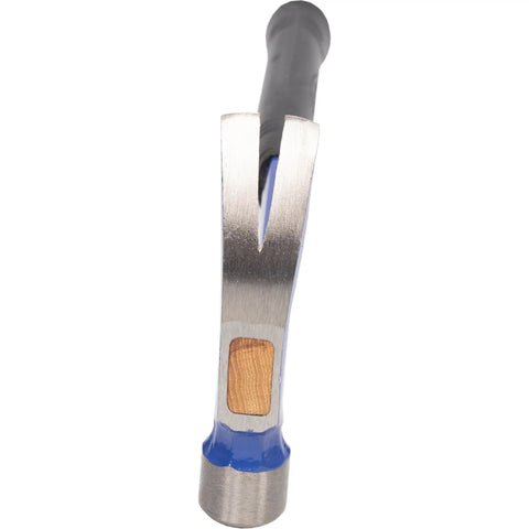 Workhorse 22 Oz Curved Claw Hammer With Rust Resistant Powder Coated Finish And Shock Block For Framing And Demolition, polished claw view