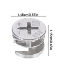 Straight Up Solid Cam Connectors And Lock Nuts For Cabinets Drawers And Wardrobes 12 Piece Zinc Alloy Furniture Hardware Kit No Sweat Assembly Heavy Duty Joint Fasteners For Dressers Shelves Built Tough At 14 6 mm By 11 5 Mm, single zinc cam connector, 1.46cm size, heavy duty.