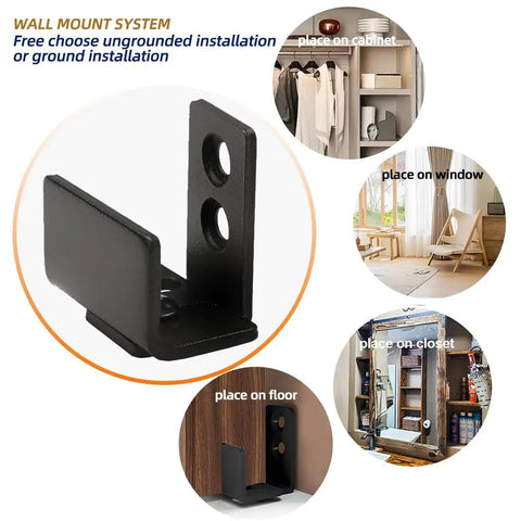 Adjustable U Shape Barn Door Floor Guide For Non Grooved And Grooved Doors Wall Mounted With Adjustable Bracket Fits Fifteen Sixteenths Inch To One And Three Sixteenths Inch Non Grooved Thick And One Seven Eighths Inch To Two Seven Eighths Inch Grooved