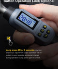 Digital Torque Wrench One Quarter Inch Drive With Buzzer And LED Indicator, Pro-Grade Accuracy 1.1-22.1 Ft-Lbs And 1.5-30 Nm, Quick-Swap Socket Head, Electronic Wrench Kit With Bits And Sockets For Bikes, Motorcycles, And Gunsmithing, digital display in hand