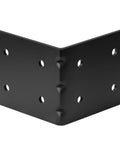 Four Pack Heavy Duty Black Steel L Reinforced Angle Brackets For Wood, 0.125 Inch Thick, Anti Rust, 11 mm Holes