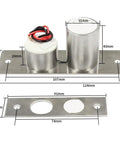 12V Mini Electric Bolt Lock Solenoid With Five Wire Feedback Sensor Tough As Nails Stainless Steel Build showing detailed dimensions.