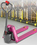 Heavy Duty Full Electric Pallet Jack With Lithium Battery Motors Lift Truck 4400 Lbs Capacity, pink color, designed for warehouse use.