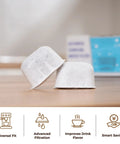 Two charcoal water filter cartridges on a table; 12 Pack Replacement Charcoal Water Filter Cartridges For Your Go-To Coffee Brewer Or Machine 1.0 And 2.0 Series Elite Classic Ultra Special Edition Platinum K200 K300 K400 K500 Compatible.