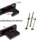 Detailed view of Vertical Katana Wall Mount Holder With Adjustable Tilt For Samurai Swords Bamboo Slanted Display Rack dimensions
