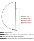 Diagram of the Heavy Duty Aluminum Door Handle Bar For Commercial Use, Double Sided Push Pull, Half Round, 50cm Red Copper Finish.