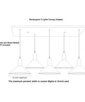 Diagram of a Five Pendant Light Linear Canopy Kit With Plug And Play Easy Install For Multi Pendant Lighting On Kitchen Island